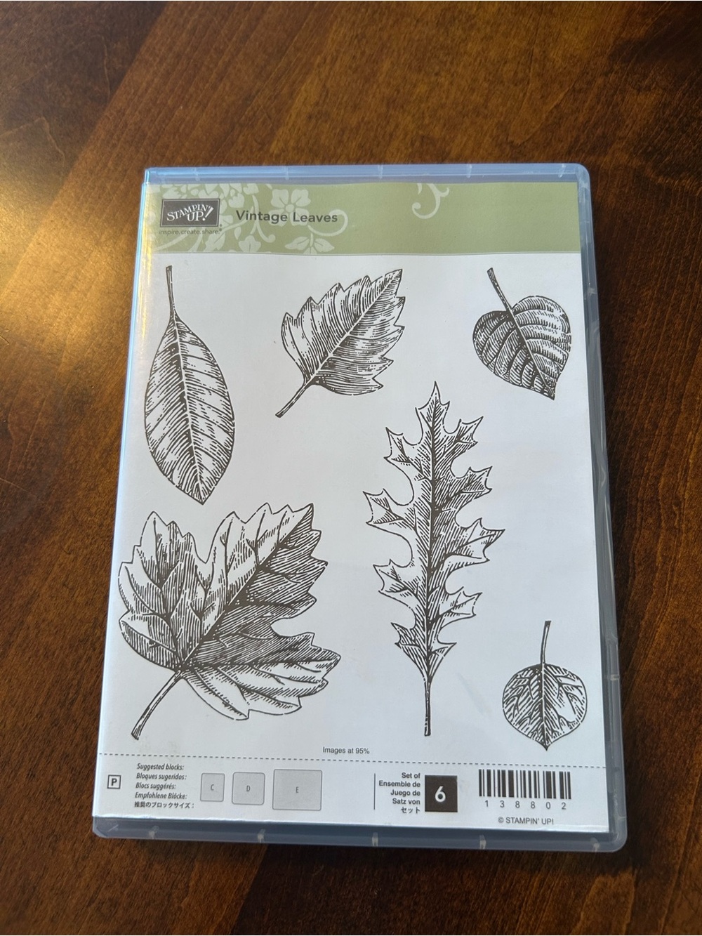 Stampin’ Up! Vintage Leaves 6 Pc Photopolymer Stamp Set Retired Fall